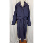 London Fog Cape Top Insulated Belted Buckle Spy Trench Coat Womens 12 Purple