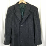 Vintage Maitland of England Cashmere Long Peacoat Winter Wool Coat Mens 40R Gray