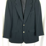 LL Bean Black Microfiber Gold Buttons Sportcoat Jacket Blazer Mens 44R 0SG86