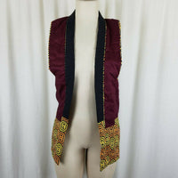Vintage Handmade Reversible Vest Womens L 70s Retro Psychedelic Patchwork Look