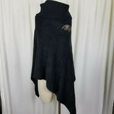 Baltimore Ravens NFL Crystal Logo Sweater Knit Poncho Cowl Neck Shawl Cape Hi/Lo