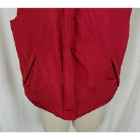 Vintage J Crew Red Zip Up Goose Down Nylon Quilted Puffer Vest Womens XL Funnel
