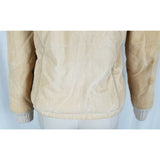 Dawn Imports Shawl Collar Corduroy Puffer Bomber Jacket Womens S Tan Zip Up Snap