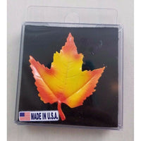 Orange Fall Maple Leaf Lapel Pin Brooch Safety Shiny Maine Souvenir USA Jewelry
