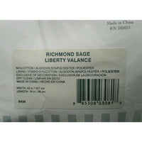 NOS Waverly Home Fashions Richmond Sage Liberty Valance 42" x 18" Pleated Tabs