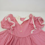 Vintage Ruffles Lace Circle Skirt Twirl Baby Doll Dress Girls 6-12 Months Pink