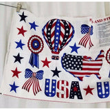 USA Stars and Stripes Print Applique COTTON Fabric Panel Patriotic 4th of July