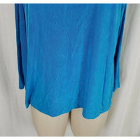 NWT QVC Style Citiknits Stretch Top Tunic Shirt Womens XL Blue Scoop Neck Ribbed