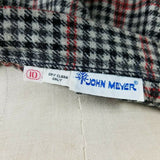 John Meyer Wool Checked Plaid Pleated Pinned Wrap Kilt Skirt Womens 10 Vintage