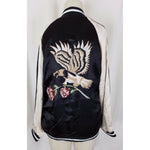 Pacsun Kendall & Kylie Eagles Roses Satin Bomber Jacket Womens M Boyfriend Look