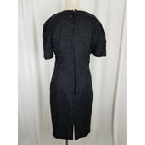 Vintage American Night Glam Heavily Beaded Silk Formal Cocktail Dress Womens M