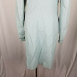Long Tall Sally Cotton Summer Trench Coat Womens 12 Fitted Light Teal Blue Green