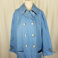 Misty Harbor Yachtsman Cloth Blue Canvas Rain Trench Coat Womens 14 Sailing VTG