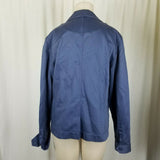 LL Bean Cotton Full Button Up Safari Field Jacket Blazer Womens L Blue Riding
