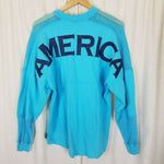 Spirit Jersey America Blue Mesh Long Sleeve T-Shirt Shirt Top Mens S Activewear