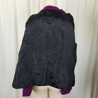 Vintage Handmade Wool Cowl Neck Mock Collar Blazer Jacket Womens L XL Toggle MCM