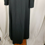 Vintage Black Weighted Built In Scarf Neckline Long Maxi Flowing Dress Womens M