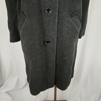 Vintage Mid Century Union Made Wool Peacoat Insulated Faux Fur Lined Womens L XL