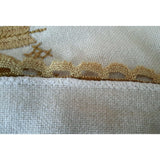 Embroidered Needlepoint Handmade Nordic Fair Isle Holiday Woven Linen Tablecloth