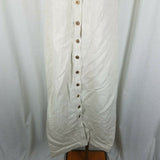 Boston Proper Linen Military Safari Knit Maxi Shirt Dress Womens M Vintage Tan