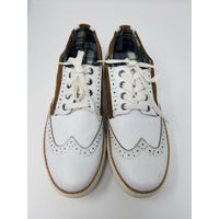 Joe's Waldo Leather Sneakers Saddle Shoes Mens 8.5 White Brown Style# JG705S13
