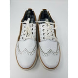Joe's Waldo Leather Sneakers Saddle Shoes Mens 8.5 White Brown Style# JG705S13