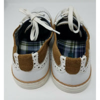 Joe's Waldo Leather Sneakers Saddle Shoes Mens 8.5 White Brown Style# JG705S13