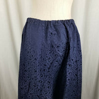 Handmade Vintage Long Maxi Jacquard Ribbon Trim Skirt Womens XL Blue Sheen Gold