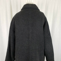 Vintage Mid Century Union Made Wool Peacoat Insulated Faux Fur Lined Womens L XL