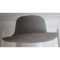 Vintage Adams Premier Quality Aqua Shed Gray Fedora Wool Felt Hat 6 7/8 Chapeau