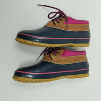 Vintage Lands End Direct Hot Pink Rubber Hunting Duck Shoe Boots Womens 7 Blue