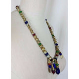 Single Strand Metal Glass Beads Pearls Gripoix Jewels Coins Gold BEADED NECKLACE