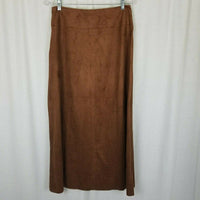 Chestudio Vegan Faux Leather Microsuede Long Maxi Peasant Boho Skirt Womens 10