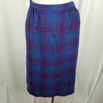 Pendleton Virgin Wool Tartan Scotch Plaid Skirt Womens 10 USA Yellow Label Blue