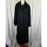 London Fog Black Winter Wool Blend Long Maxi Peacoat Womens 14 Oversized Baggy