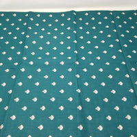 P.S. Designs Fabric Fan Print Turquoise or Teal Blue Pink White Material 3 Yards