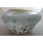 HAND BLOWN GLASS ART Decorative BOWL MURANO STYLE Weighted Blues Browns White