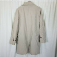 Stafford Insulated 3/4 Length All Weather Car Coat Mens M Zip Out Wool Liner Tan
