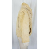 Dawn Imports Shawl Collar Corduroy Puffer Bomber Jacket Womens S Tan Zip Up Snap