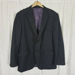 JF JFerrar Modern Fit Vegan Worsted Wool Black Sport Coat Jacket Blazer Mens 44R