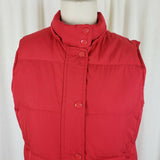 Vintage Gap Vest Zip Snap Up Puffer Quilted Goose Down Winter Womens M Red 2005