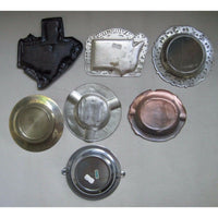 LOT of 7 VINTAGE ASHTRAYS TOURISM TRAVEL STATES PAINTED METAL COLLECTIBLES JAPAN