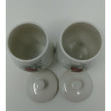 SYRACUSE Carefree True China Wayside Fruit 5" Sugar Bowls With Lids USA Set Of 2