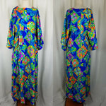 Vintage Mr. B Caftan Dress Kimono Ethnic Festival Maxi Boho 70s Womens M Bold