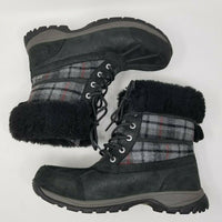 UGG Butte Tartan Plaid Wool Shearling Winter Snow Boots Mens 44 10.5 Black Red