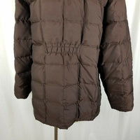 LL Bean Brown Faux Fur Collar Goose Down Quilted Puffer Jacket Parka Womens XL