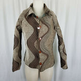 Winding River Reversible Woven Tapestry Jacket Blazer Womens S M Wavy Stripes