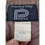 Monika Tilley Profile Down Vest Mens S Chevron Stripe Zip Up Puffer Colorblock