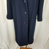 Julia Klein Petites Navy Blue Wool Long Maxi Peacoat Over Coat Womens 8P