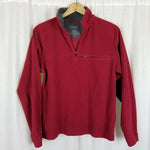 LL Bean Fleece 1/4 Zip Pullover Sweater Jacket Mens S Sweatshirt Henley Red
